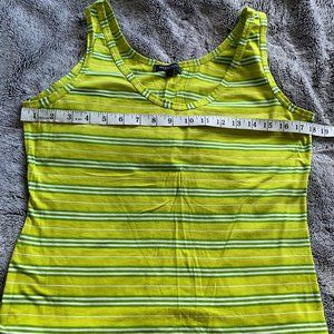 Burberry London Women's Top size L Stretchy Stripes Green/White Good condition!